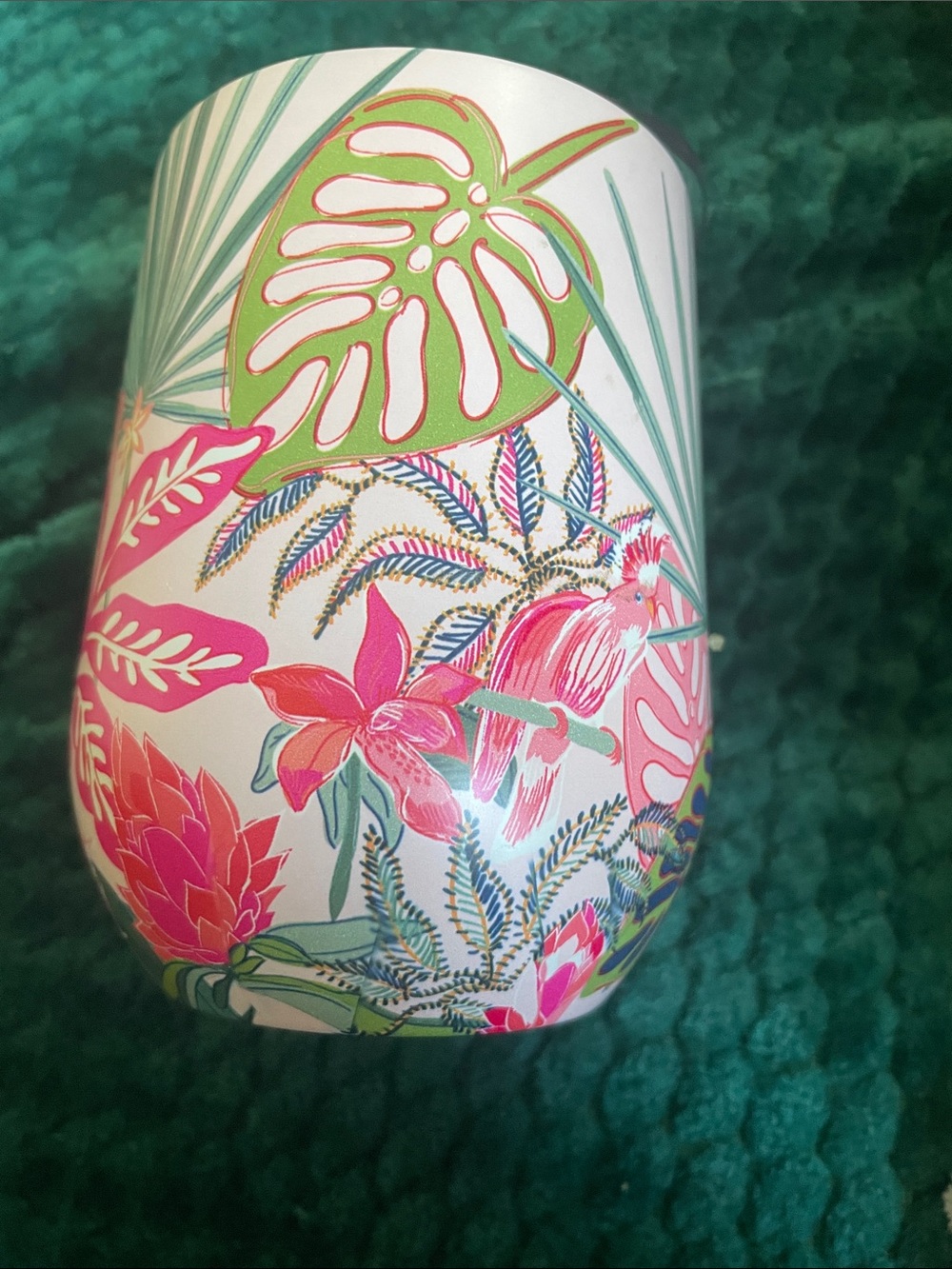 Vera Bradley Tropical Floral Vase - Pink & Green Accents